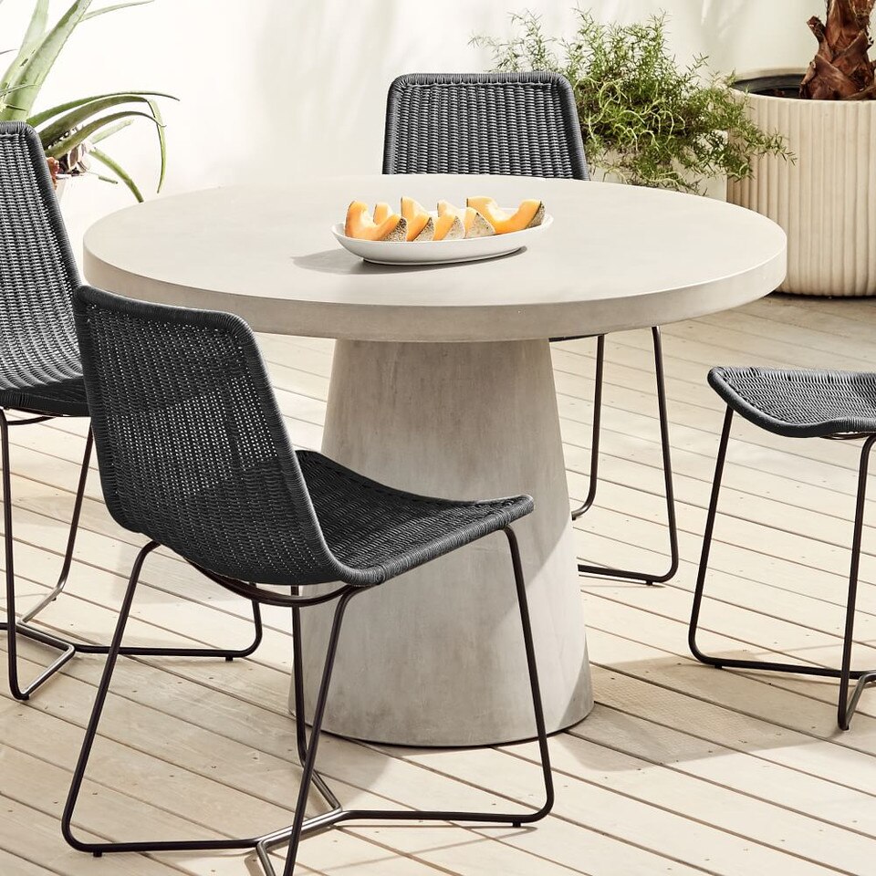 Concrete Pedestal Outdoor Round Dining Table | West Elm Australia